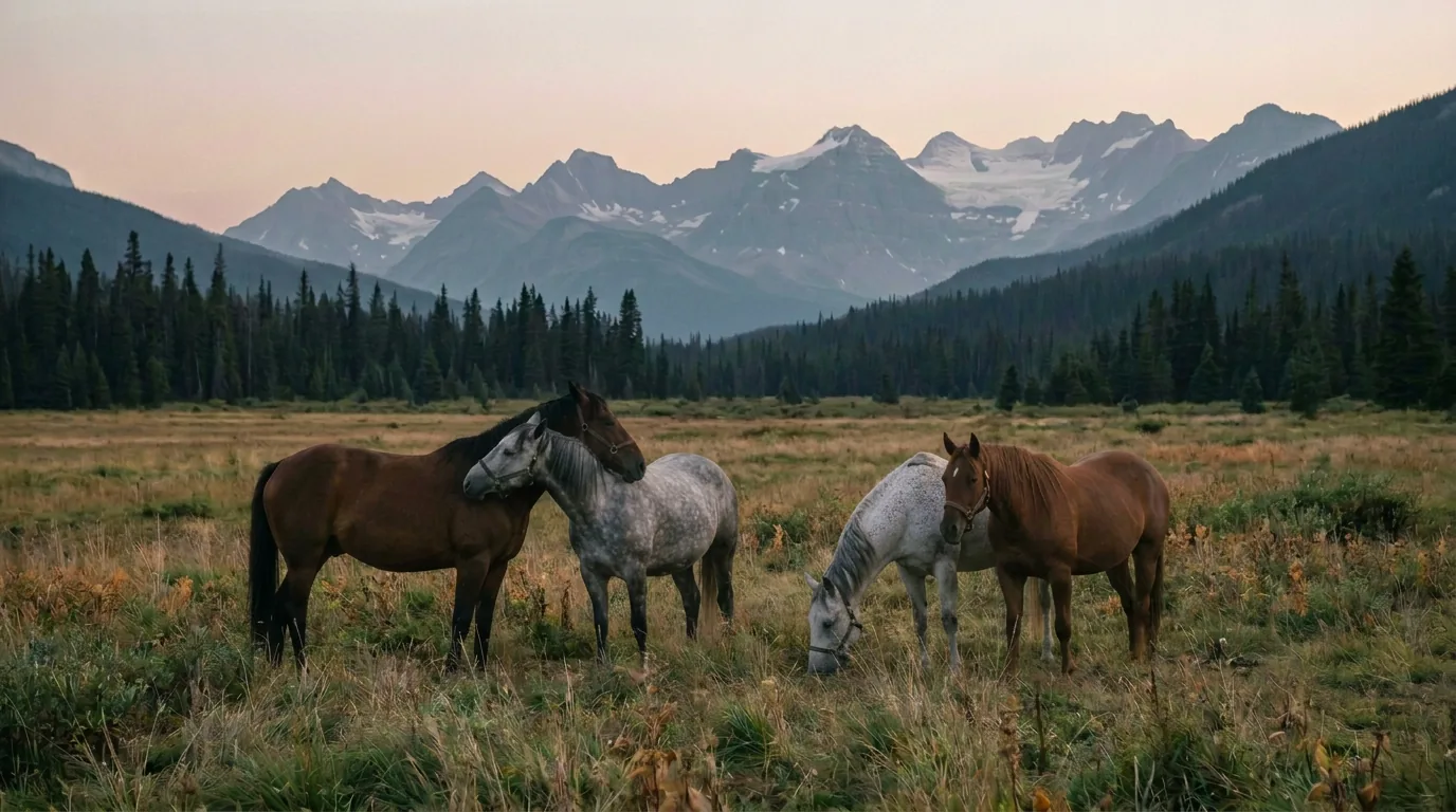 Chevaux en liberté, Les Écuries de Lougri, Haute-Savoie